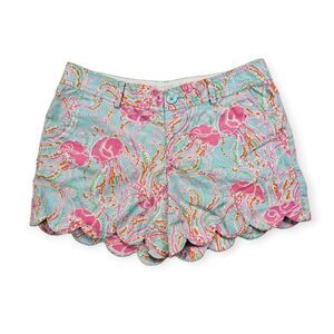 Lilly Pulitzer Jellies be Jamming Buttercup Scalloped Hem Shorts Women's Size 6